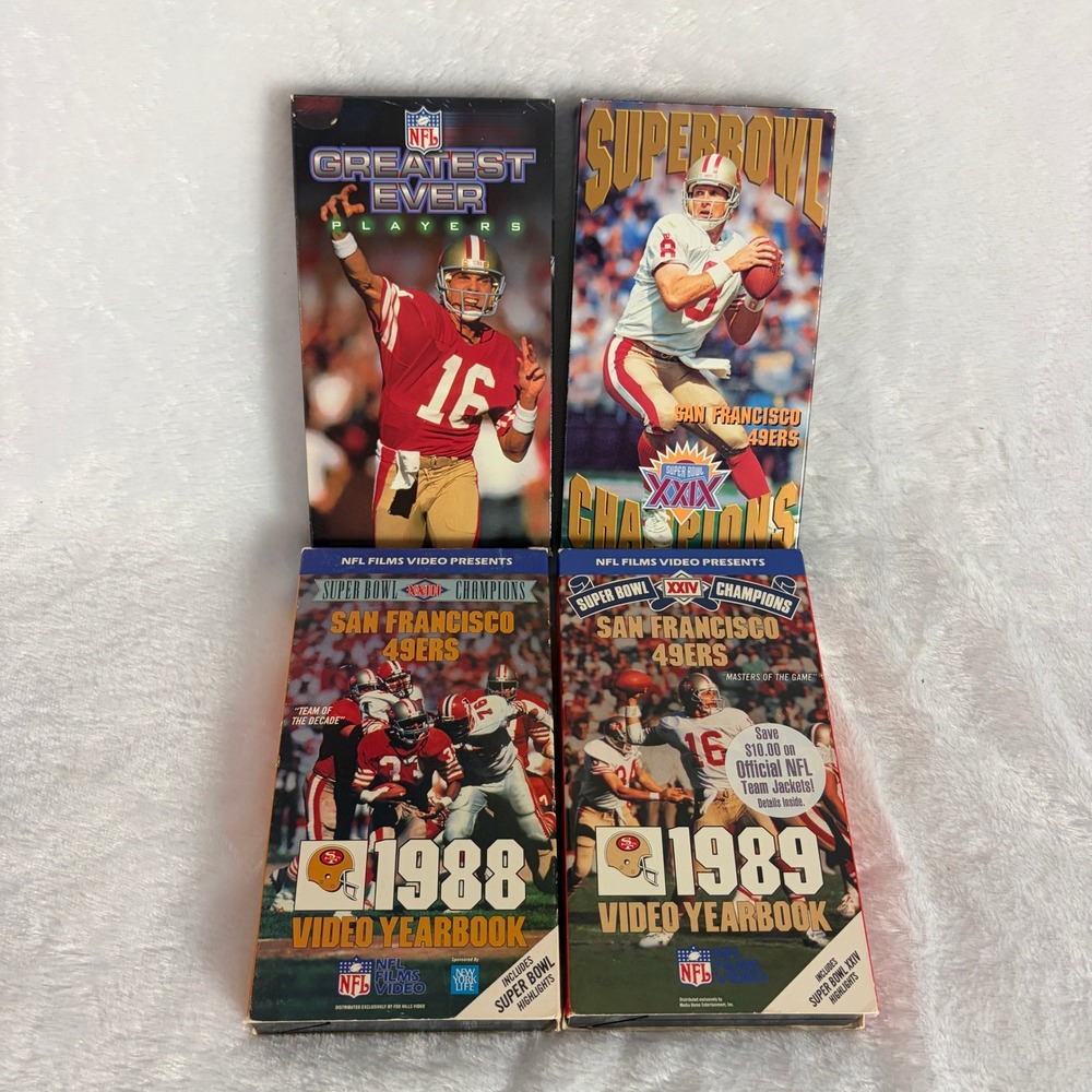 NFL San Francisco 49ers VHS Tape Lot 4pc 1988 1989 1994 Super Bowl Highlights